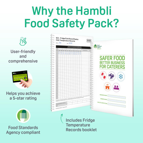 Updated For 2025 Safer Food Better Business For Caterers 13 Month Diary + 13 Month Fridge/Cold Room/Display Chill Temperature Records Hole Punched