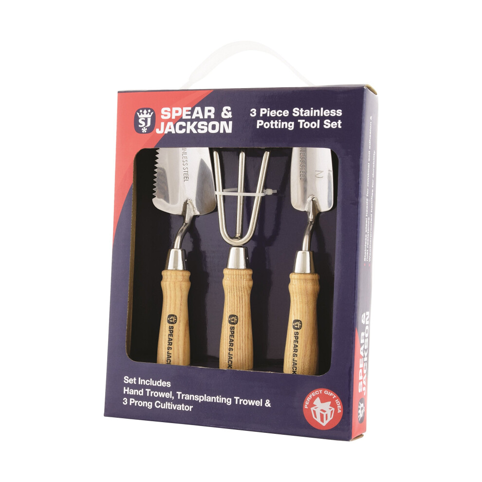 Spear & Jackson POTTING3PS 3 Piece Stainless Potting Tool Set, Silver