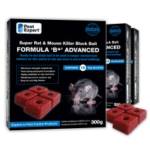 PEST EXPERT Advanced Rat & Mouse Poisoning Super Strength Bait Blocks (900g ? 45 Blocks) Single-Feed Fast Acting Rat & Mouse Killer, Rat Poison Block