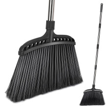 MASTERTOP Heavy Duty Broom, Outdoor Broom with Stiff Bristles & 142cm Long Handle, Garden Brooms Sweeping Brush for Patio Garage Home Lobby Concrete