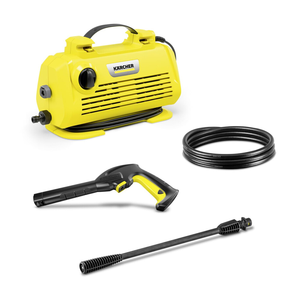 K?rcher K 2 Horizontal Pressure Washer, Pressure: max. 110 bar, Flow Rate: 360 l/h, Area Coverage: 20 m?/h, Water Filter, Weight: 3.5 kg,