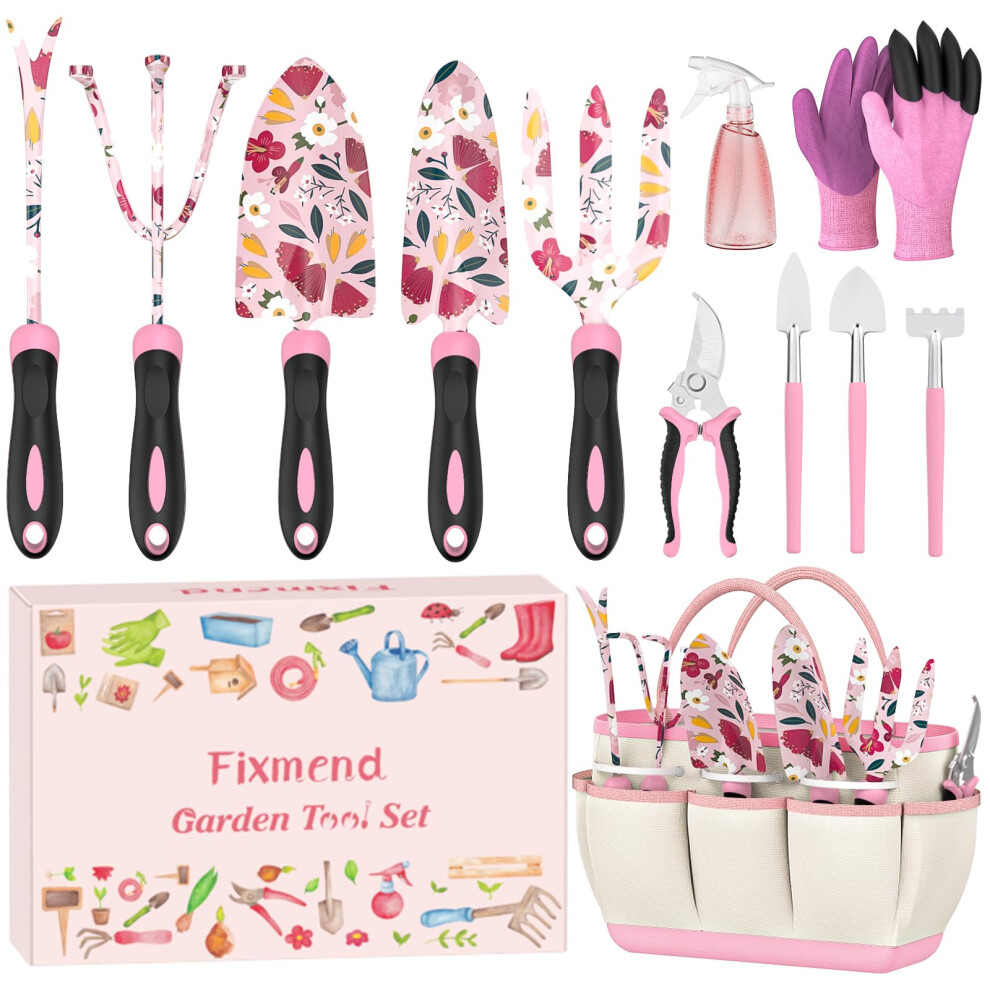 Fixmend Gardening Gifts for Women, 12 Pcs Garden Tools Set with Flower Print, Gardening Hand Tools Gift Kits for Birthday, Mother's Day, Christmas,-image-OPC-PHHF6VT-NEW