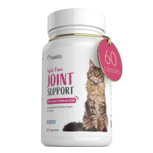 60 Pawbits Joint Support for Cats Tablets for Stiff & Mature Adult Cats Anti-Inflammatory Relief Supplements, Green Lipped Mussel, Glucosamine &