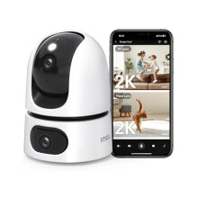 Imou Dual-Lens 2K+2K Indoor Security Camera, House Security Camera 360?Full Coverage, Pet Baby Camera with APP, Color Night Vision,