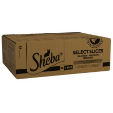 SHEBA - Adult Wet Cat Food Pouches - 72 x 85 g - Poultry - Bulk Cat Food Megapack - 72 Gravy Pouches