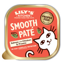Lily's Kitchen Natural Adult Wet Cat Food Trays - Catch of the Day Salmon & Chicken Smooth Pat? - Complete Grain-Free Recipes (19 Trays x 85g)