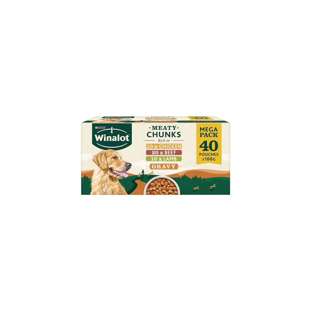Winalot Dog Food Mixed in Gravy, 40 x 100g (Packaging may vary)