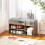Homcom HOMCOM Sit-On Shoe Storage Unit w/ Hidden Compartment Handles Grey 1