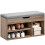 Homcom HOMCOM Sit-On Shoe Storage Unit w/ Hidden Compartment Handles Grey 3