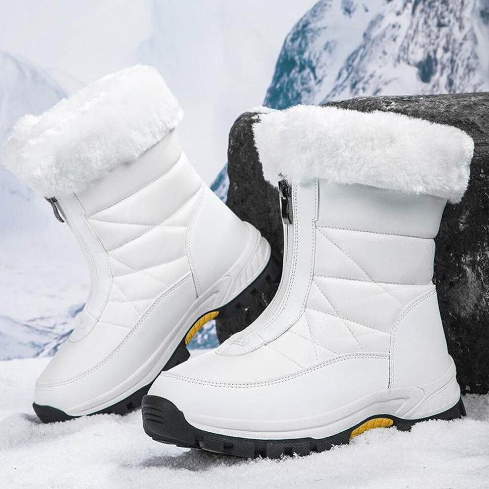 (white, 37) TUINANLE Snow Boots Women Waterproof Ladies Shoes Keep Warm Fur Plush Winter Woman Boots