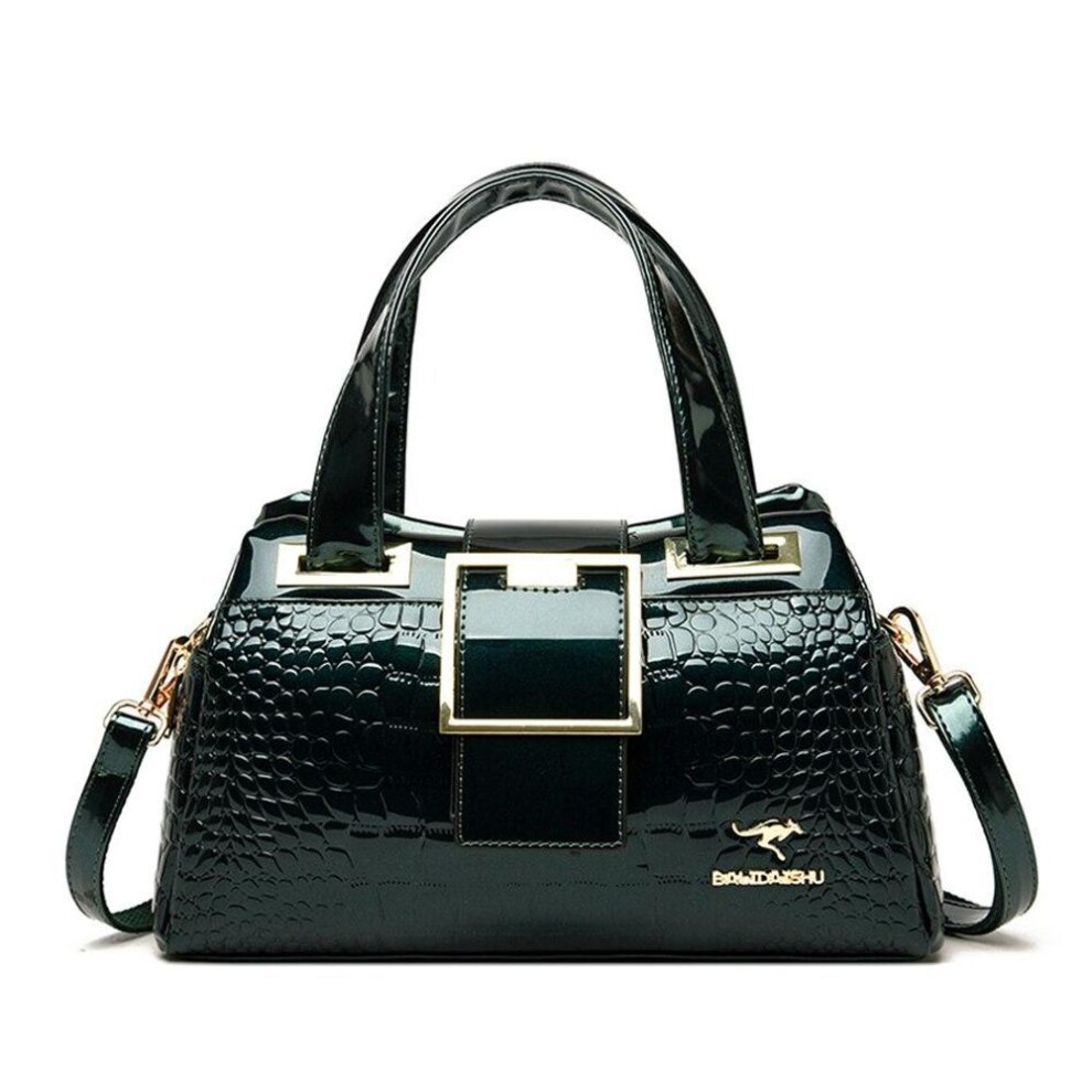 (green) 2 layer Large Capacity Tote Bag Luxury Handbags Women Bags Designer Crocodile Pattern Ladies Boston Shoulder Bag High Quality