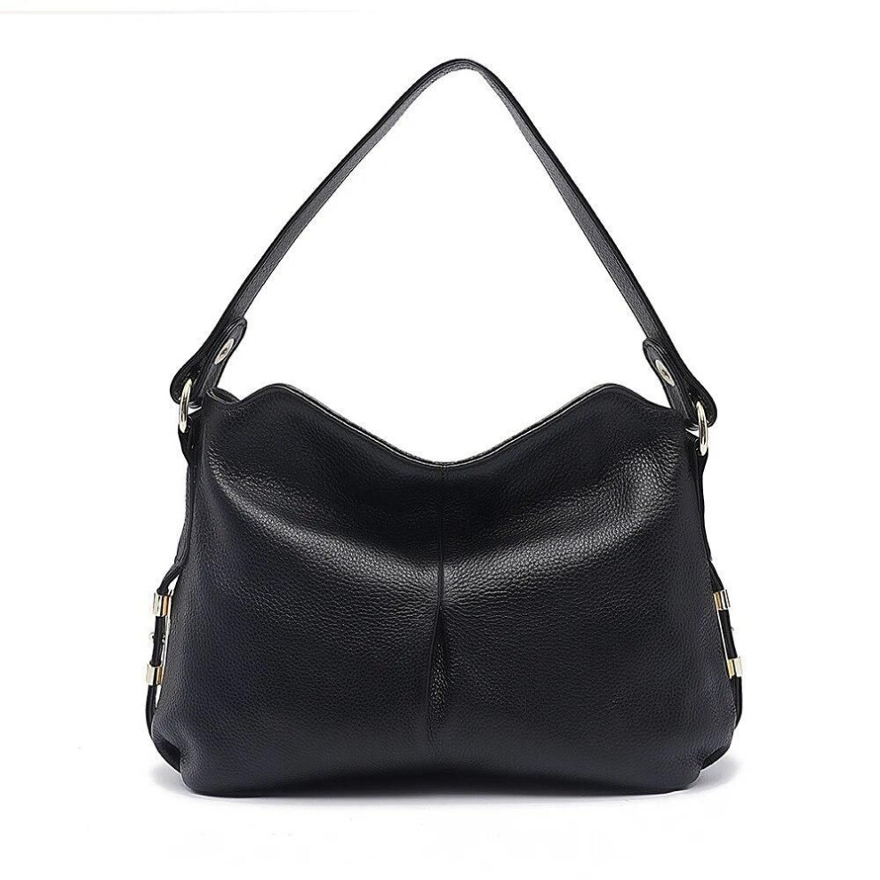 (black) Zency Women&apos;s Genuine Leather Bag Vintage Retro Shoulder Bags Female Casual Hobos Crossbody Lady 2024 Winter New Shopper Handbag
