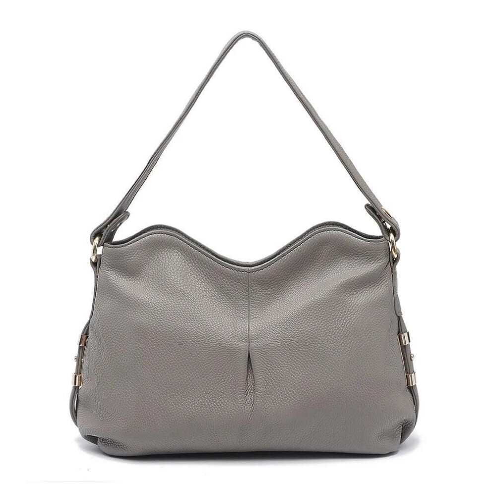 (grey) Zency Women&apos;s Genuine Leather Bag Vintage Retro Shoulder Bags Female Casual Hobos Crossbody Lady 2024 Winter New Shopper Handbag