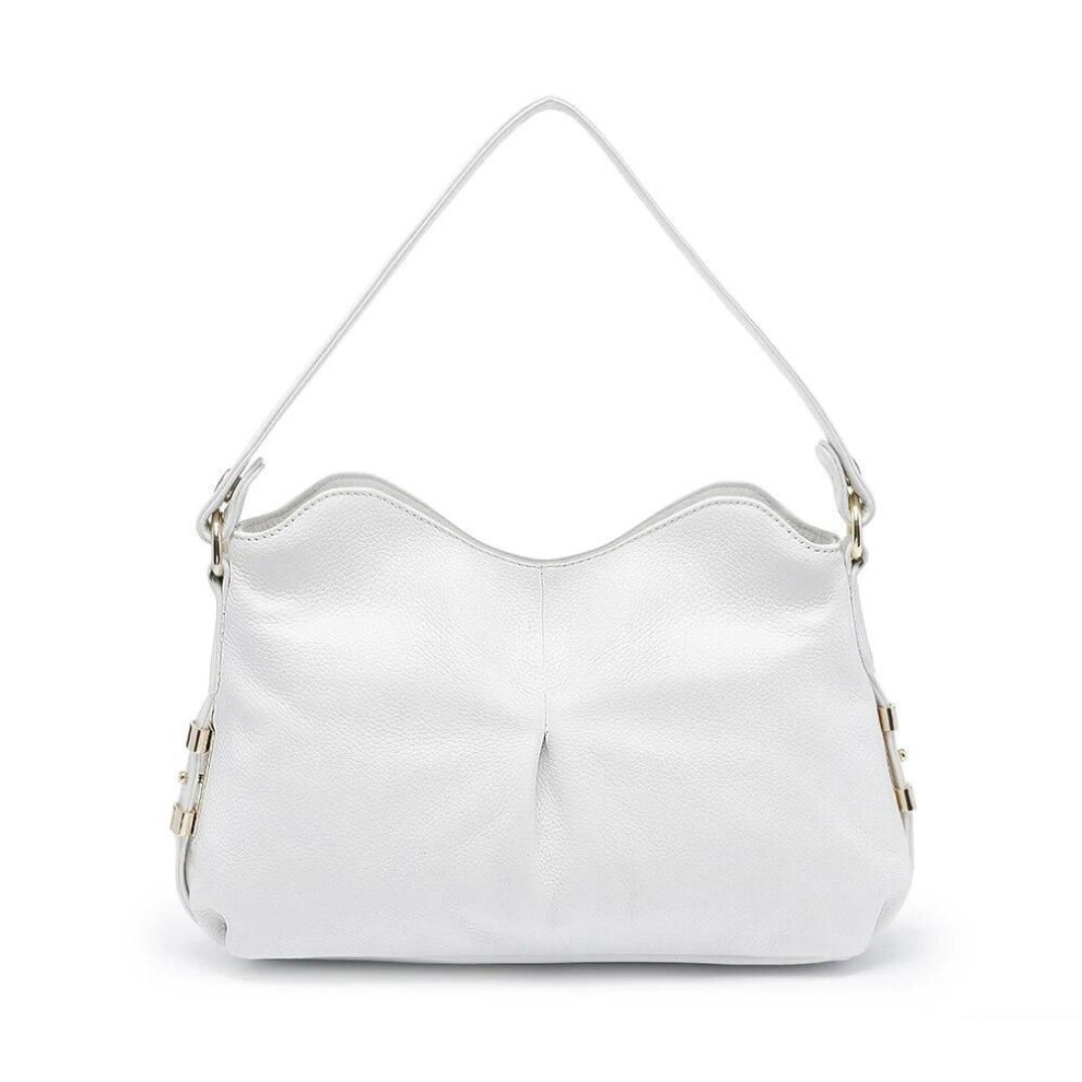 (white) Zency Women&apos;s Genuine Leather Bag Vintage Retro Shoulder Bags Female Casual Hobos Crossbody Lady 2024 Winter New Shopper Handbag
