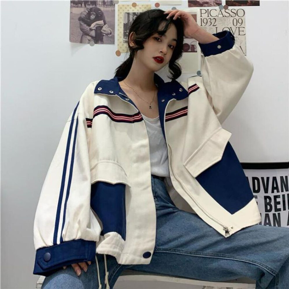 (as the picture, S) American Vintage Jacket Korean Clothes Women Oversize Safari Style Jackets Couple Casual All-match Outwear Fashion Coat