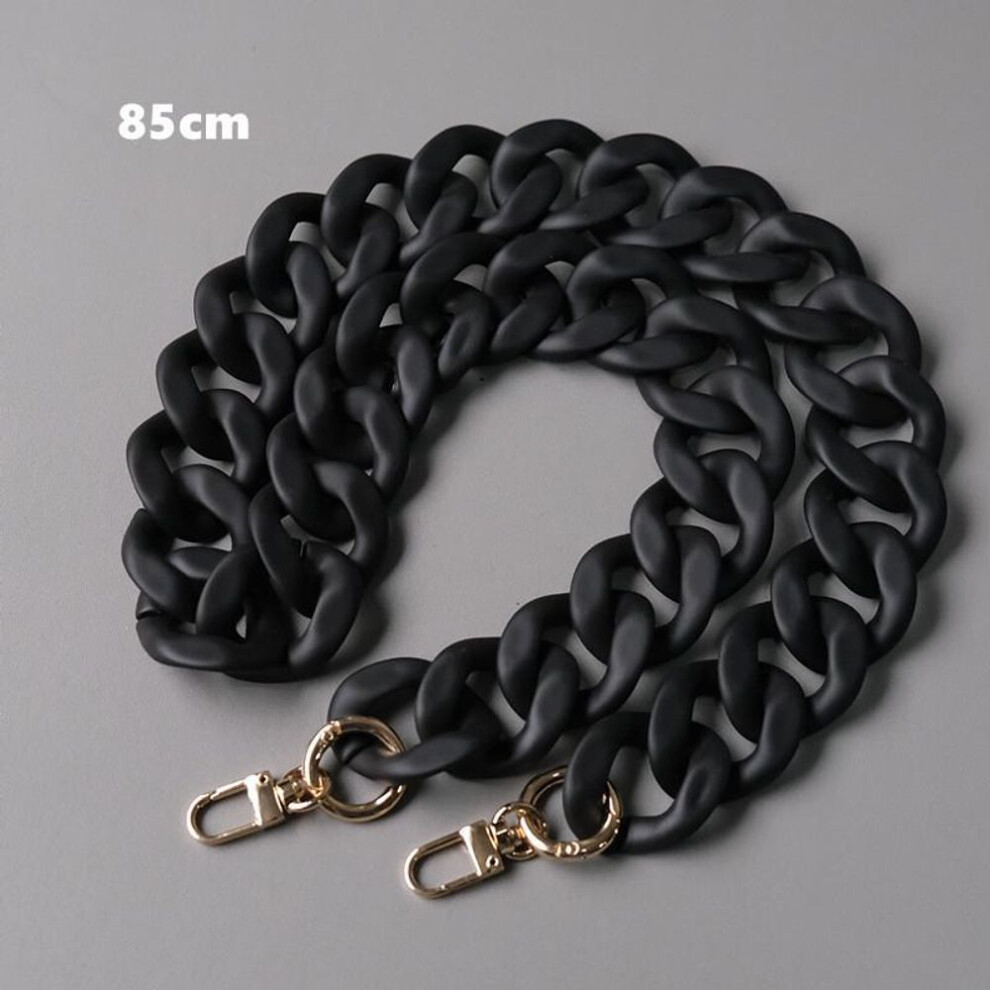 (black, 85CM) New Fashion Woman Handbag Accessory Chain Black White Green Resin Chain Luxury Frosted Strap Women Clutch Shoulder Purse Chain
