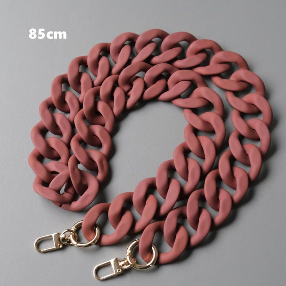 (red, 85CM) New Fashion Woman Handbag Accessory Chain Black White Green Resin Chain Luxury Frosted Strap Women Clutch Shoulder Purse Chain