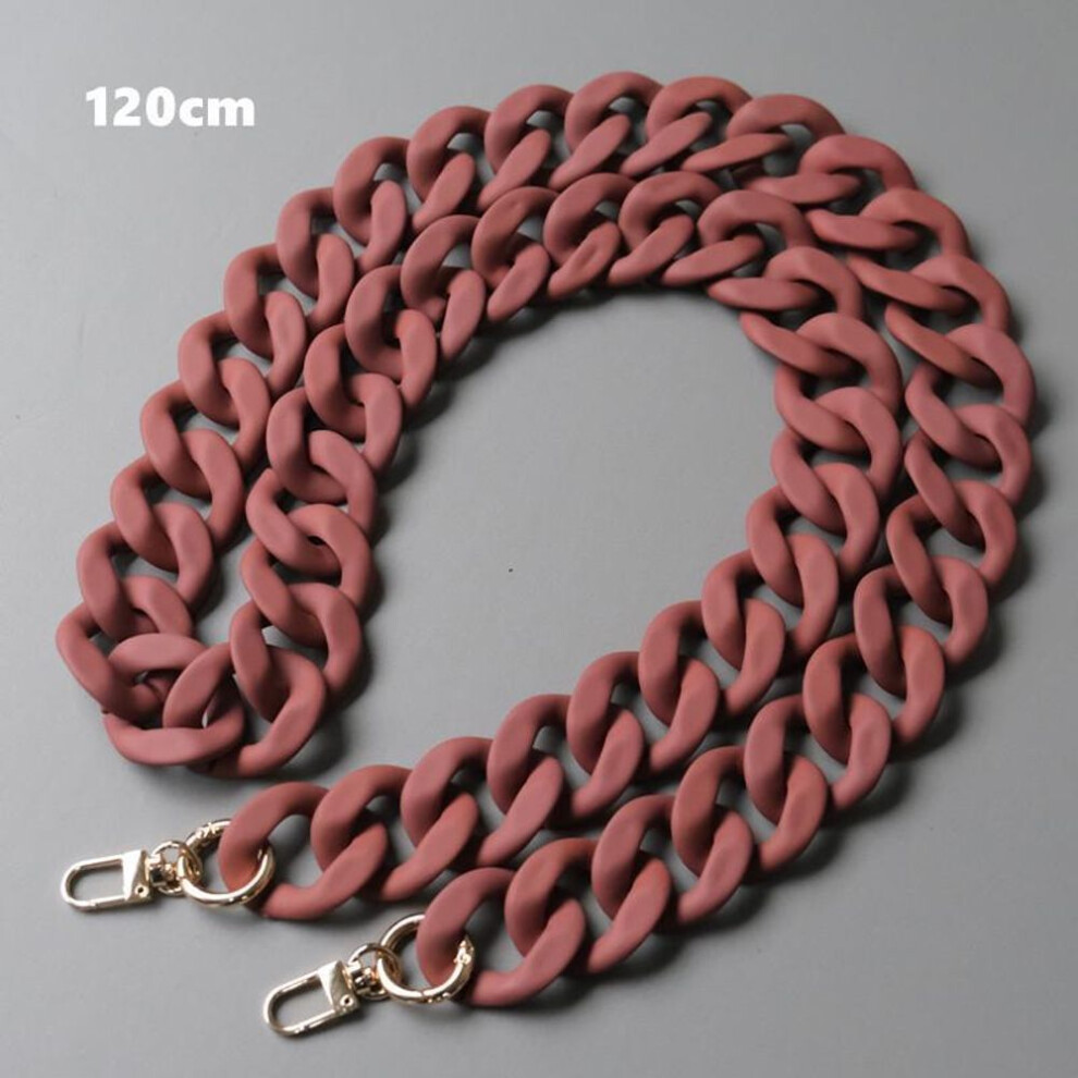 (red, 120CM) New Fashion Woman Handbag Accessory Chain Black White Green Resin Chain Luxury Frosted Strap Women Clutch Shoulder Purse Chain