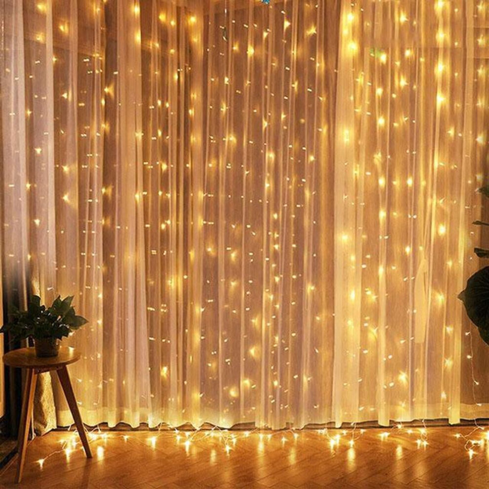 (warm white, 3MX1M 100LED) Christmas Curtain Light Garland Festoon Merry Christmas Decor For Home Christmas Ornament Xmas Gifts New Year