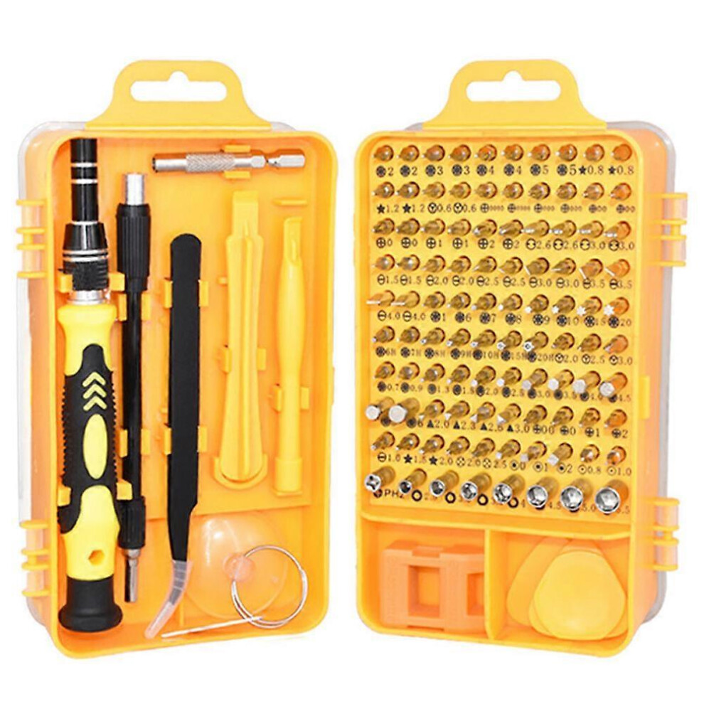 (As show, One size) 115 in 1 Screwdriver Set Multifunctional Watch Phone Repairing Removal Hand ToolYellow-image-OPC-PHHFPBM-NEW
