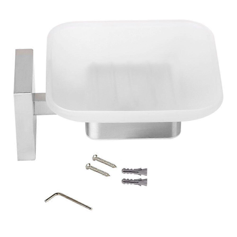 (As show, One size) Wall Mounted Stainless Steel Bathroom Soap Box Dish Soap Holder Rack-image-OPC-PHHFPGG-NEW