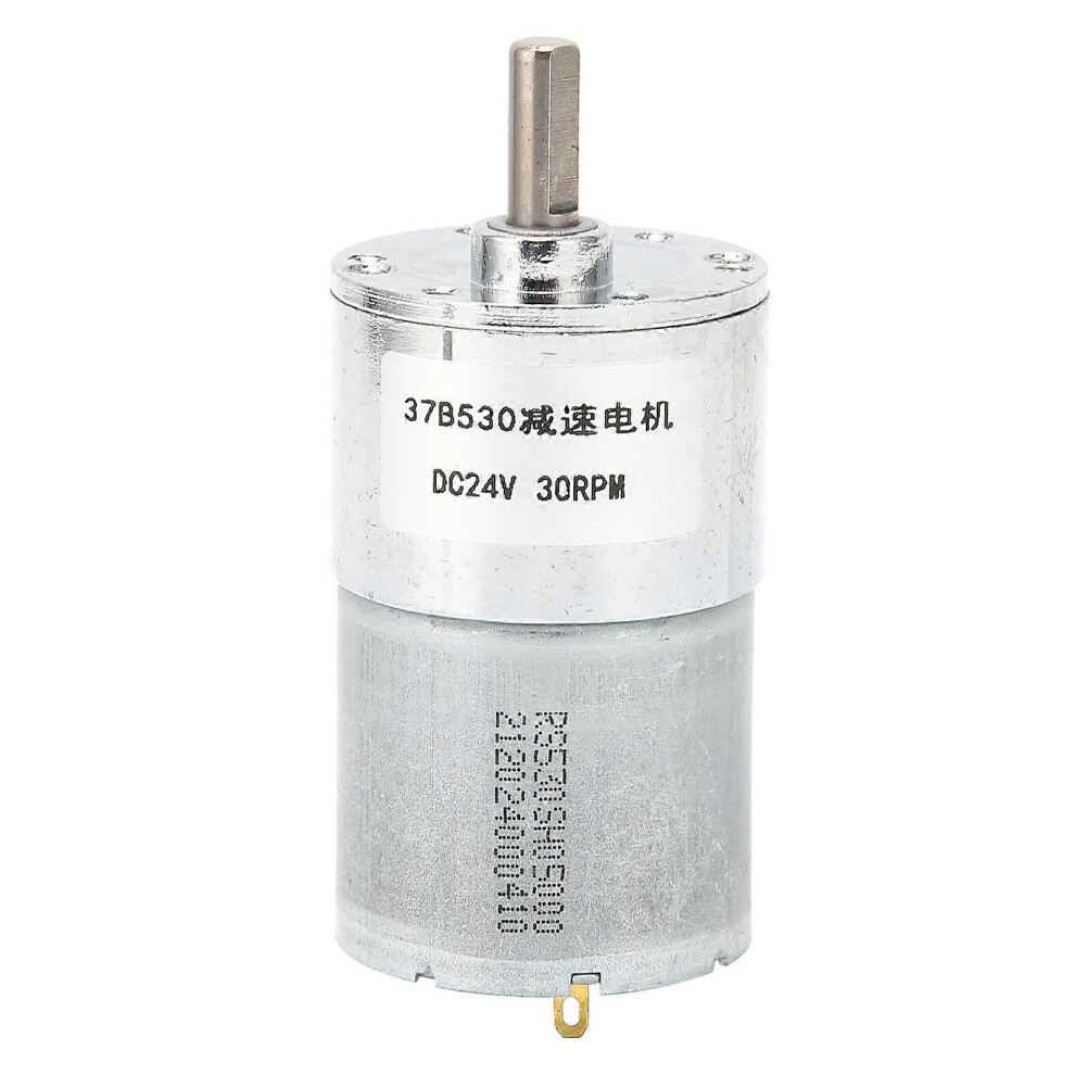 Kikidex (As Show, One Size) Dc Gear Motor Turbine Worm Speed Reduction Machinery Transmission Parts 24V 30Rpm 37B530