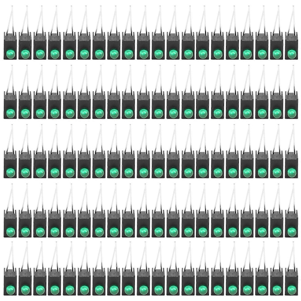 Kikidex (As Show, One Size) 100Pcs 3Mm Led Shade Diode Light Kit With Holder Side Single Hole Industrial Accessoriesgreen Light