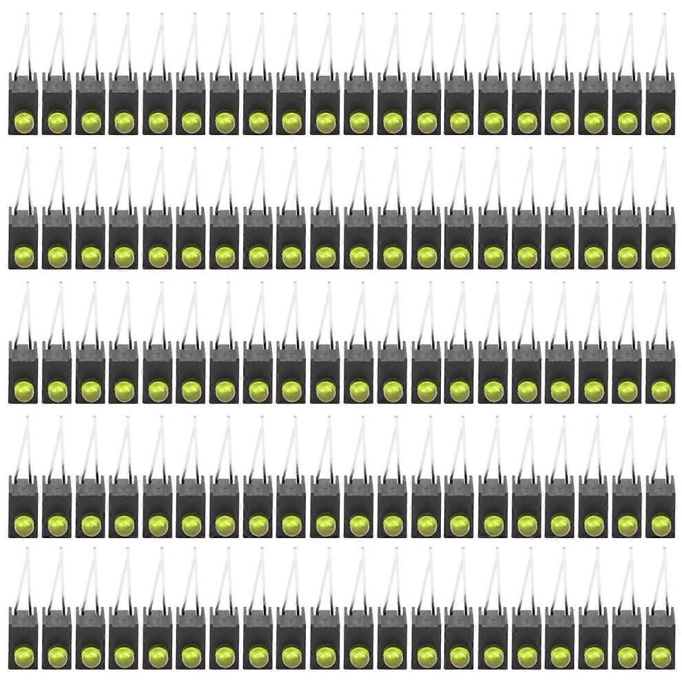 Kikidex (As Show, One Size) 100Pcs 3Mm Led Shade Diode Light Kit With Holder Side Single Hole Industrial Accessoriesyellow Light