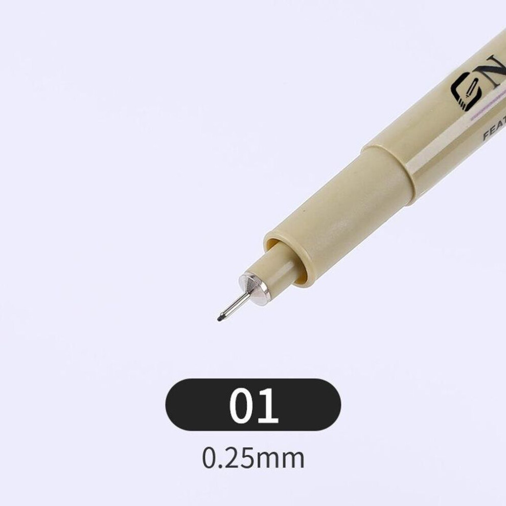 (01) Pigma Micron Needle Pen Waterproof Drawing Sketch Hook Line 005 01 02 03 04 05 08 Brush Pen