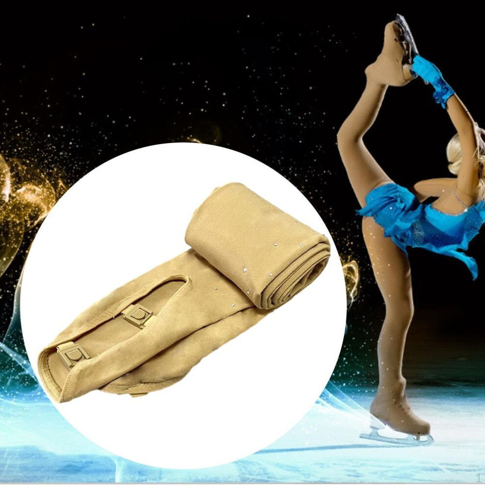 (S to M) Figure Skating Pantyhose Ice Boot Tights Socks Pants with Double Buckles Stockings Leggings