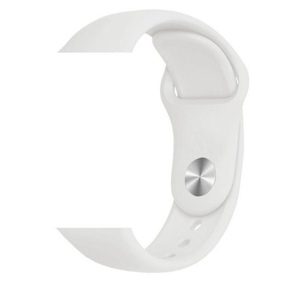 (White, 44mm) Sports Band For Apple Watch 8 7 6 SE 5 4 3 38MM 42MM Bands Rubber Watchband Strap for Iwatch Series 2 1 40mm 44mm