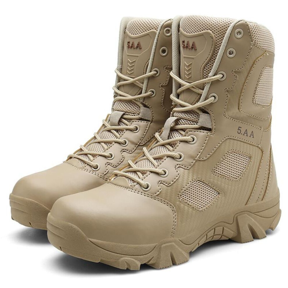 (sand, 44) Desert Boots Men&apos;s High help Outdoor Zipper High help Military Boots Men&apos;s Special Forces Large size Tactical Desert Boots