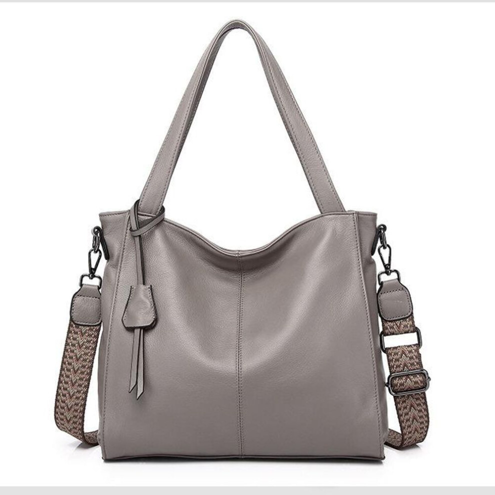 (grey) Luxury Genuine Leather Handbags for Women Crossbody Shoulder Bags Ladies Messenger Bag Fashion Tote