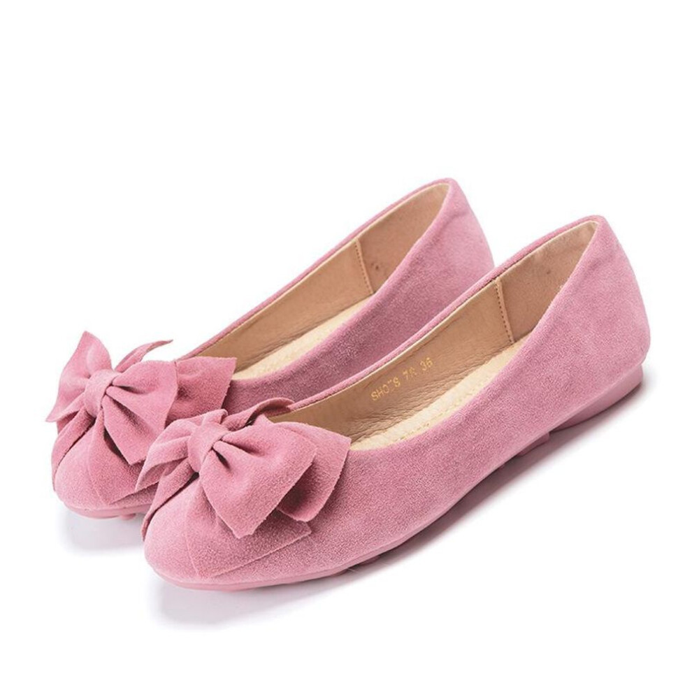 (pink, 36) Black Peas Shoes Women&apos;s Flat Shoes Bow Single Shoes Large Size Women&apos;s Shoes