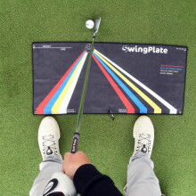 (Left Handed) The Stance Towel - by ‘The Swing Plate'. Golf Towel and Practice Aid. Improve your golf by Mastering a Consistent Setup every time