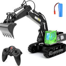 (RCEG-U) RCEG MULTI OPTION deAO 11 Channel Multifunction 2.4Ghz Remote Control Excavator 1:18 Scale Construction Vehicles RC Digger Toy with Metal Shovel