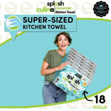 (Default) Live EXCLUSIVE 18 Rolls -Splesh Culina Premium Kitchen Towel 3 Ply Ultra Absorbent XL Roll, 18 Rolls