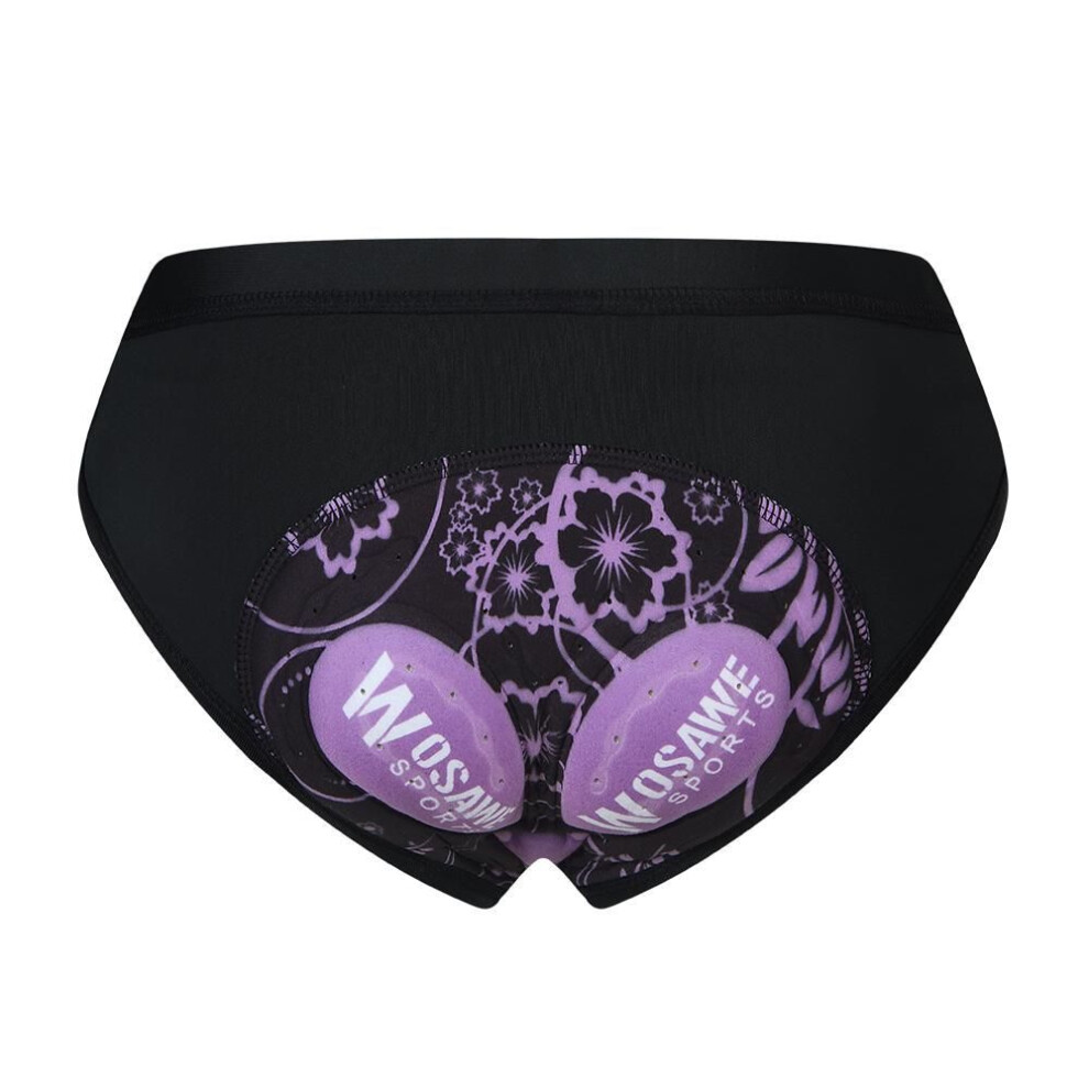 (Black, S) Women Cycling Shorts WOSAWE Ladies Cycling Padded Underwear Riding Briefs Bicycle Underpants