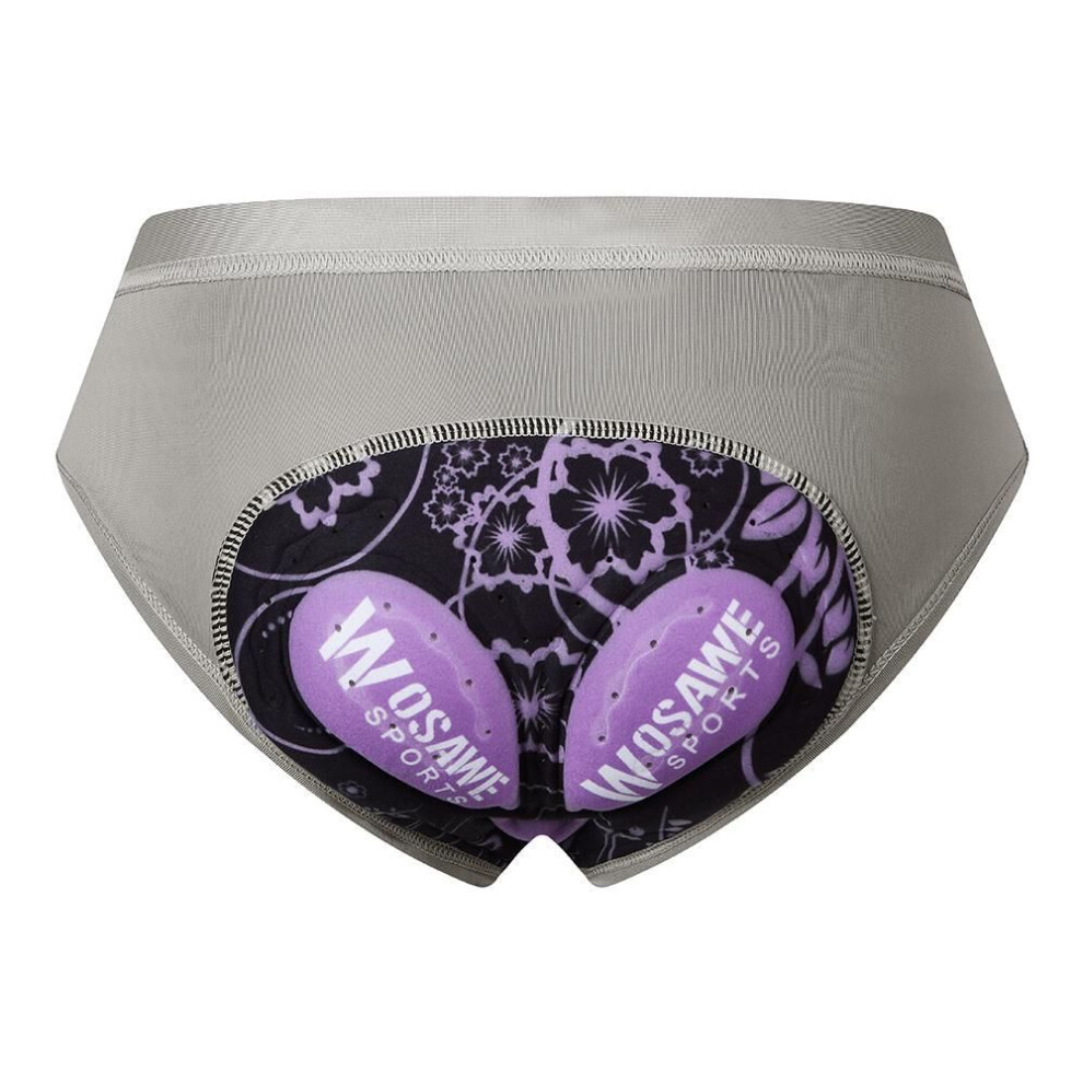(Grey, XXL) Women Cycling Shorts WOSAWE Ladies Cycling Padded Underwear Riding Briefs Bicycle Underpants