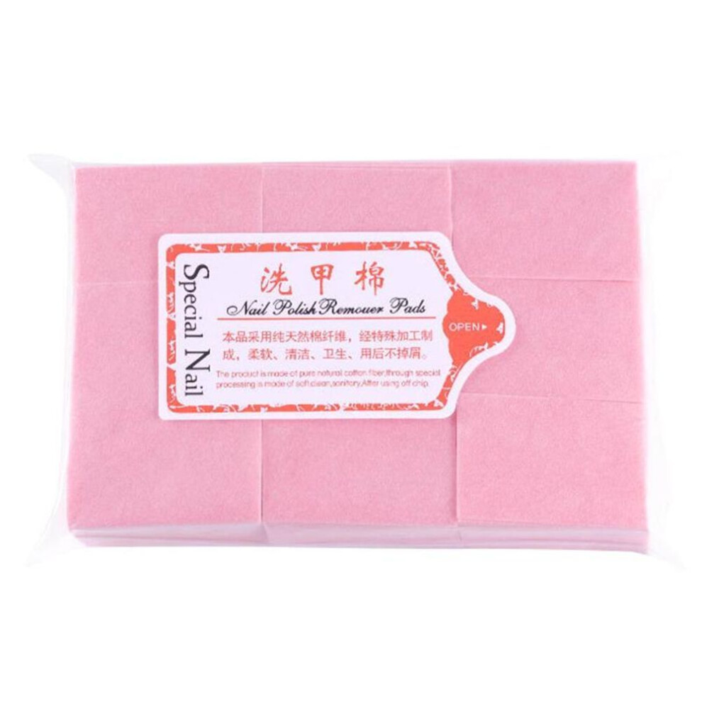 (Pink) 540Pcs Nail Cotton Manicure Napkins Pedicure Lint-Free Wipes Cleaner Paper Pads Tool