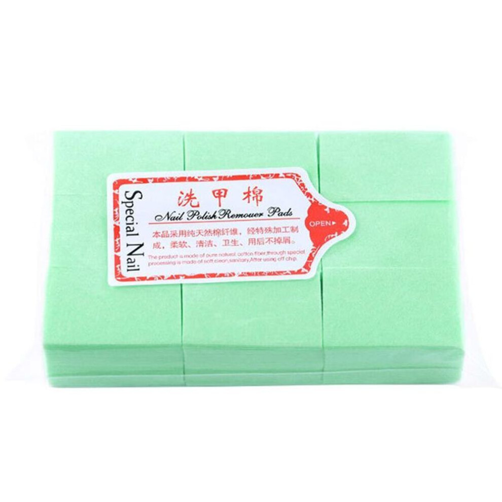(Green) 540Pcs Nail Cotton Manicure Napkins Pedicure Lint-Free Wipes Cleaner Paper Pads Tool