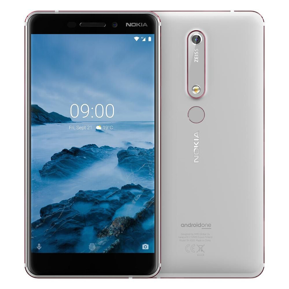 (4GB 64GB Simple, White) Refurbished Unlocked Original Nokia 6.1 4G Android Octa-core 5.5 Inches 4GB RAM 64GB ROM 16MP 1080P Mobile Phone