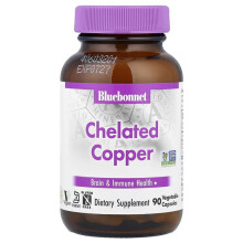 Bluebonnet Nutrition, Chelatisk Koppar, 3 mg, 90 Vegetariska Kapslar