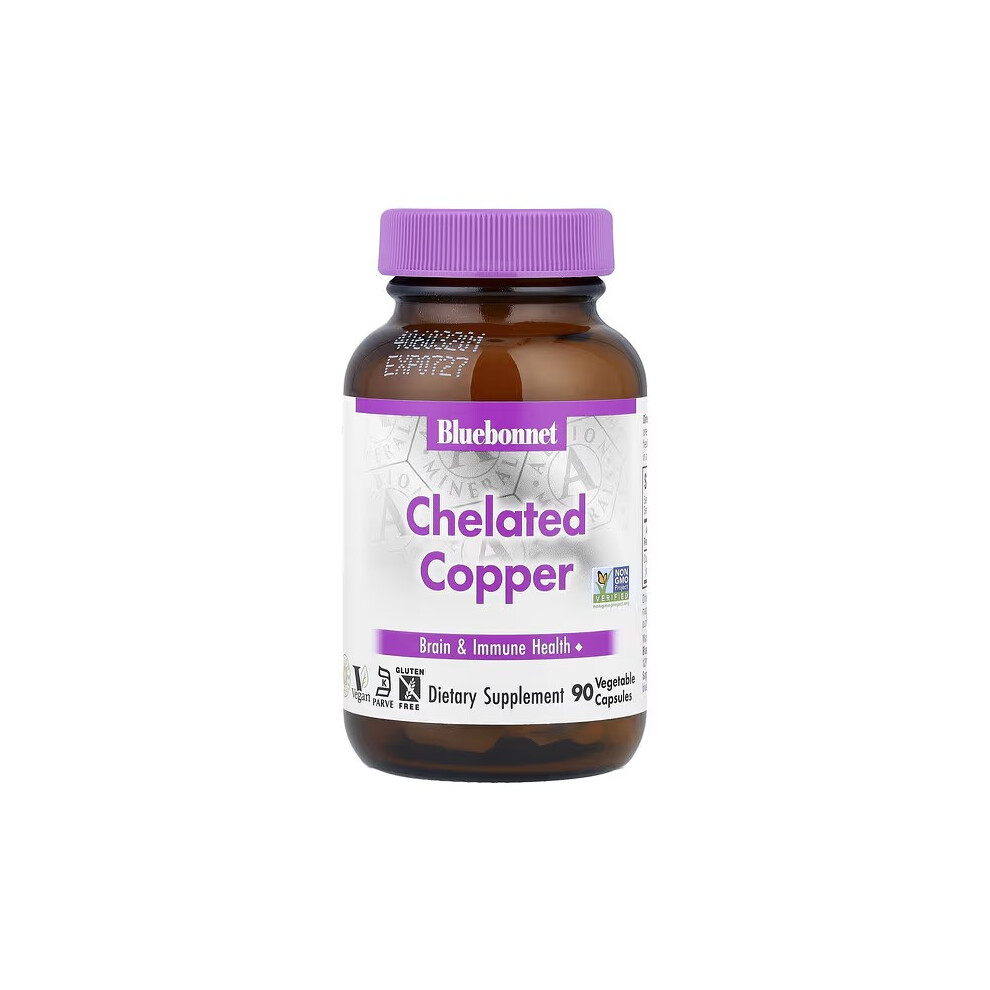 Bluebonnet Nutrition , Chelated Copper, 3 Mg 90 Vegetable Capsules