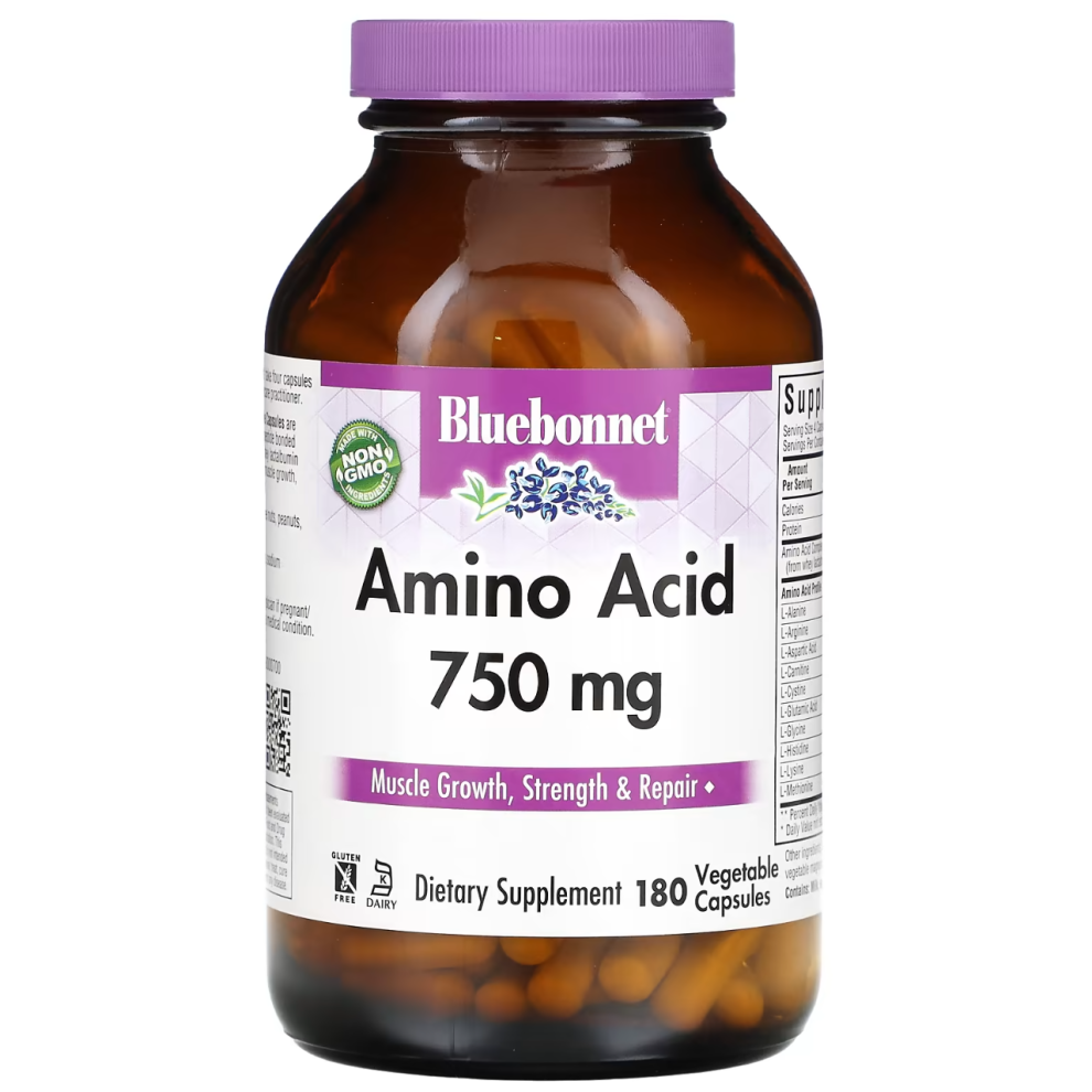 Bluebonnet Nutrition , Amino Acid 750 Mg, 180 Vegetable Capsules