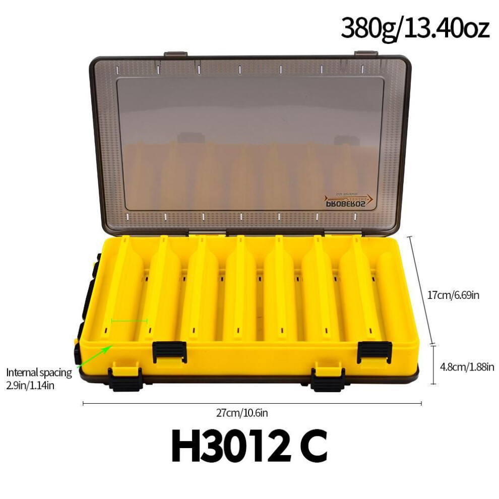 (yellow, big) Double Lure Box Fishing Storage Box Portable Bait Fake Bait Accessory Box Mino Pencil Lure Bait Plastic Box