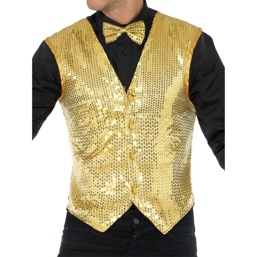 Smiffys Mens Sequin Costume Waistcoat