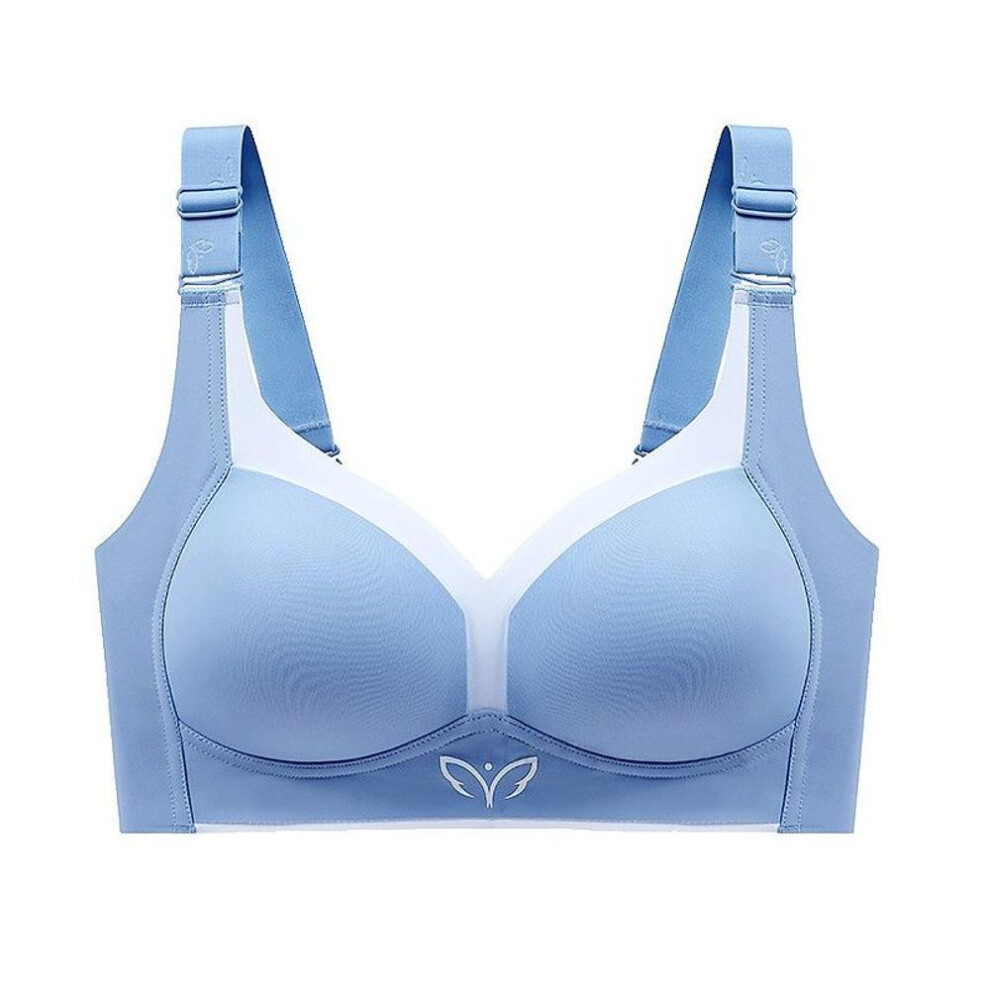 (blue, 38D) Push Up Bras Seamless Wireless Lightly Lined Full Coverage