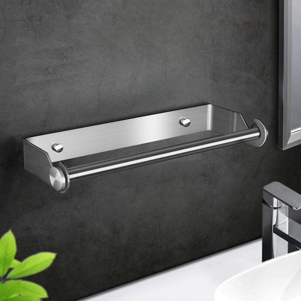 (as the picture) Wall Mounted Stainless Steel Kitchen Roll Holder No Drilling Paper Roll Holder Roll Holder Wall Roll Holder For Kitchen Cupboard Bathroom Sink