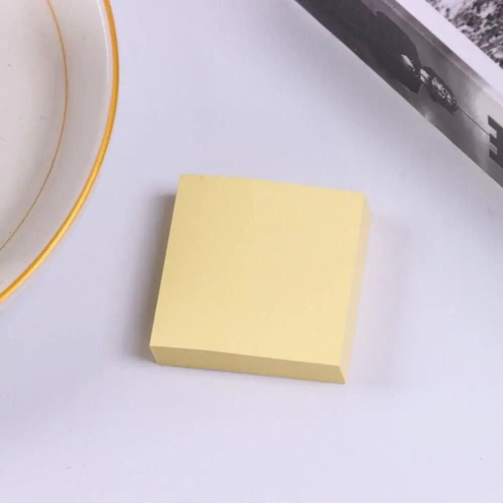 (Yellow) 100Sheet/set Colorful Sticky Notes Mini Square Notepad Index Stickers Memo Pad